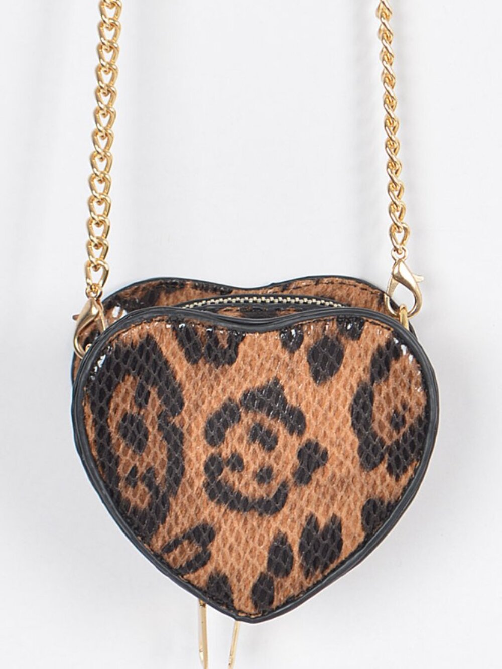 BNWT Mini Leopard Print Heart Shape Swing Bag Crossbody Mini Bag